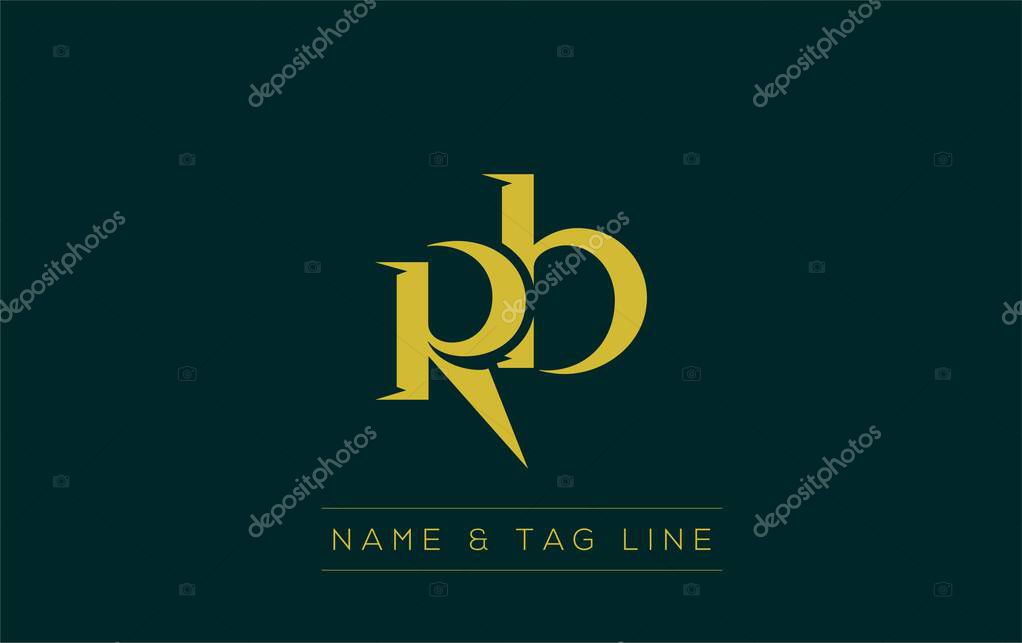 RB logo design. A sophisticated, minimalistic logo design featuring golden stylized typography, perfect for branding concepts emphasizing luxury, professionalism, and contemporary aesthetics.