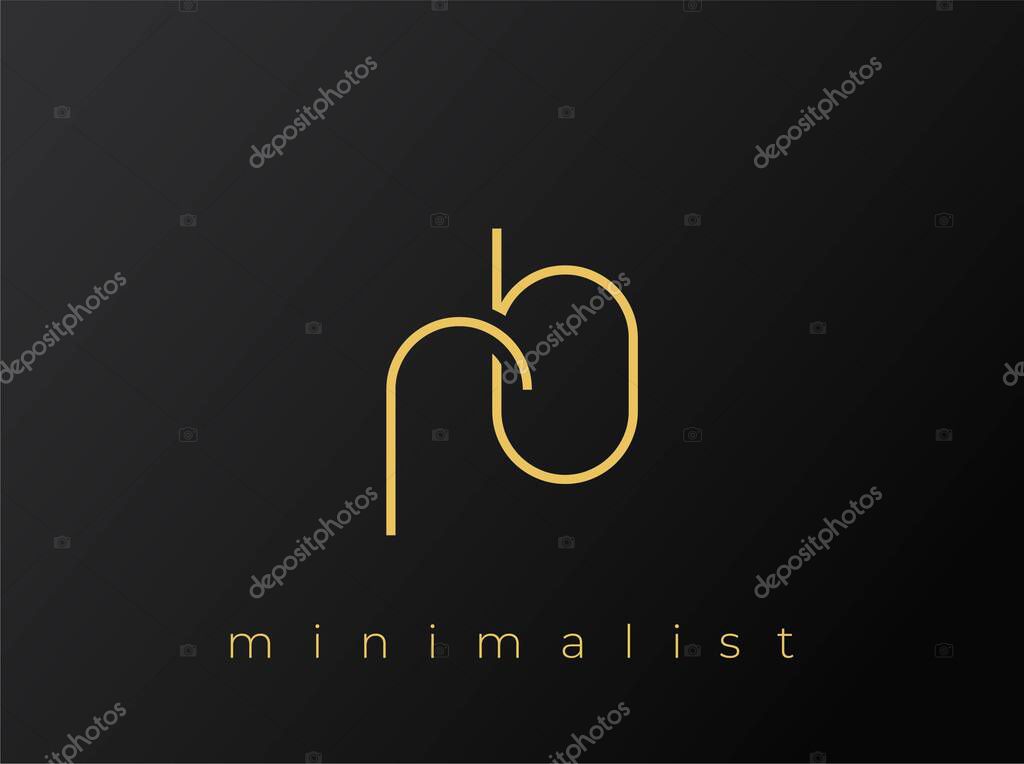 RB Minimalist Logo with Interlocking Shapes on Solid Black Background. A clean and modern minimalist logo design.