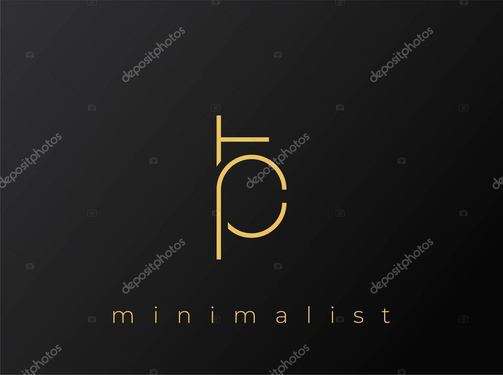 RT Minimalist Logo with Interlocking Shapes on Solid Black Background. A clean and modern minimalist logo design.