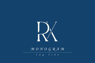 RX Baş harfleri Biçimlendirilmiş Monogram Tasarımı İç içe geçmiş. Monogram baş harflerinin sanatsal temsili yaratıcı bir şekilde düzenlenmiş ve gösterilmiş.
