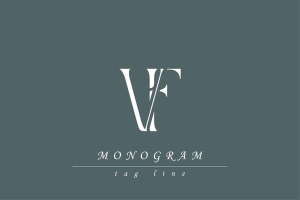 VF Initials Stylized Monogram Design Featuring Intertwined. Artistic representation of monogram initials creatively arranged and displayed.
