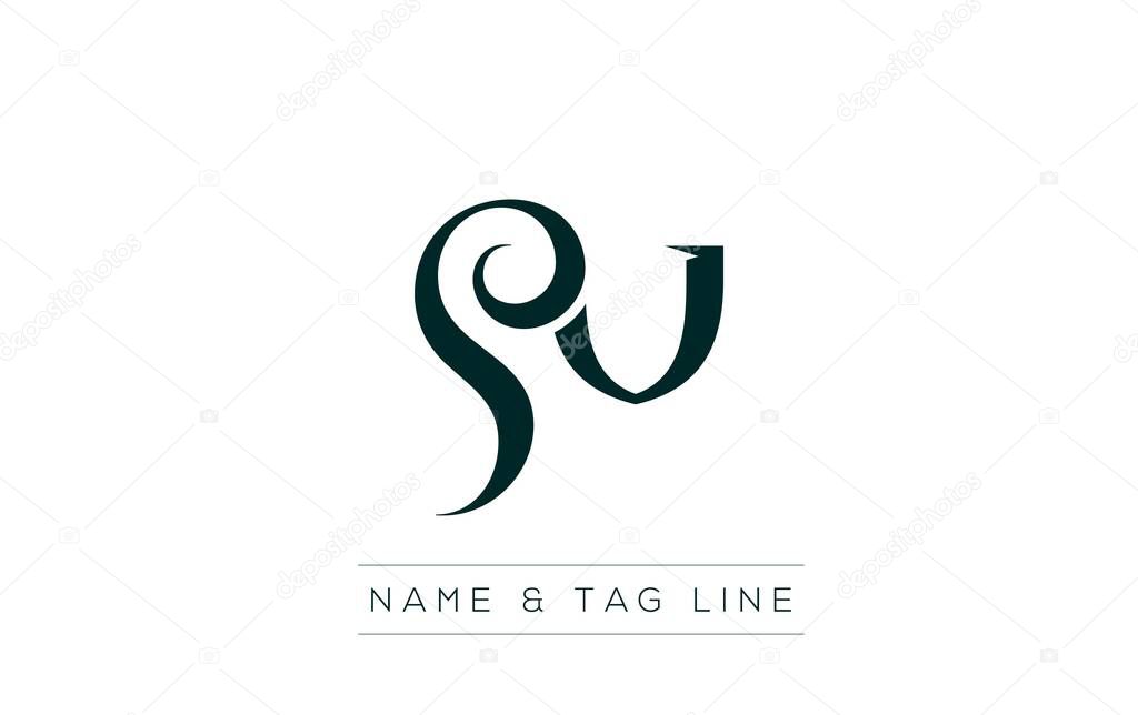 SV logo design. A sophisticated, minimalistic logo design featuring golden stylized typography, perfect for branding concepts emphasizing luxury, professionalism, and contemporary aesthetics.
