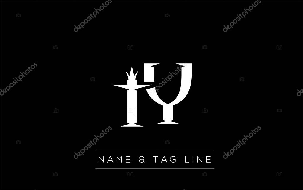 TY logo design. A sophisticated, minimalistic logo design featuring golden stylized typography, perfect for branding concepts emphasizing luxury, professionalism, and contemporary aesthetics.