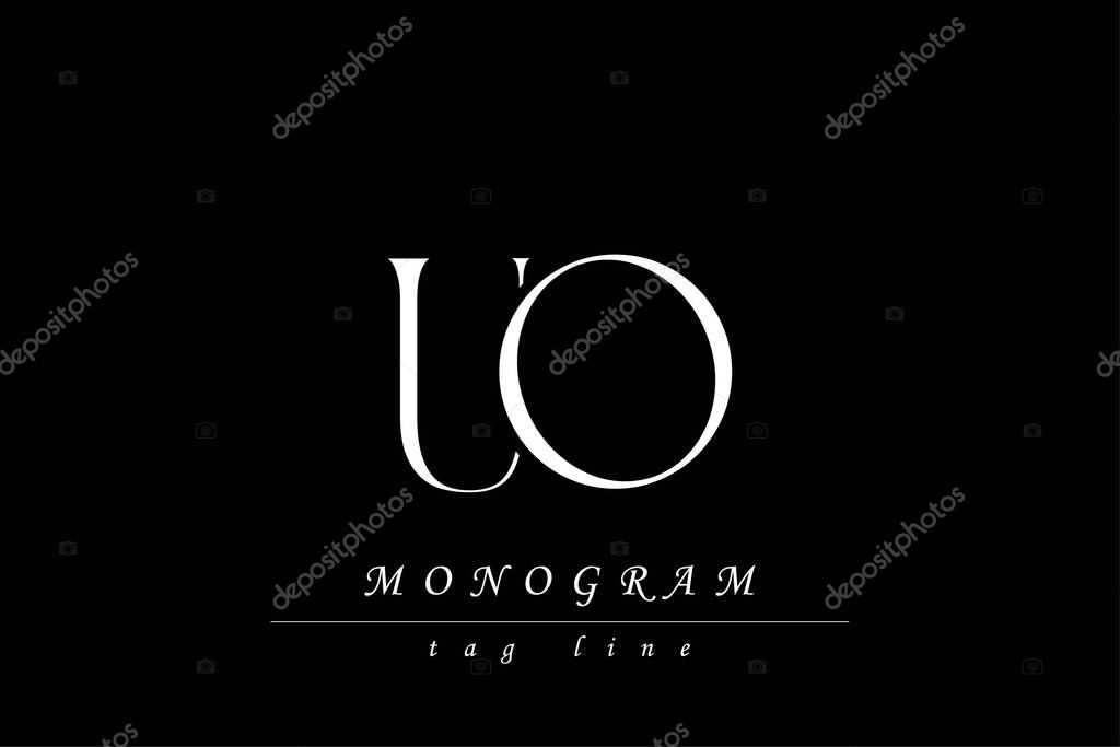 UO Initials Stylized Monogram Design Featuring Intertwined. Artistic representation of monogram initials creatively arranged and displayed.