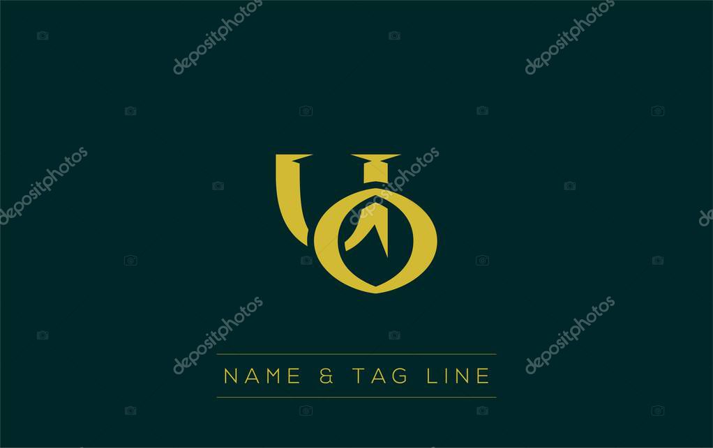 UO logo design. A sophisticated, minimalistic logo design featuring golden stylized typography, perfect for branding concepts emphasizing luxury, professionalism, and contemporary aesthetics.