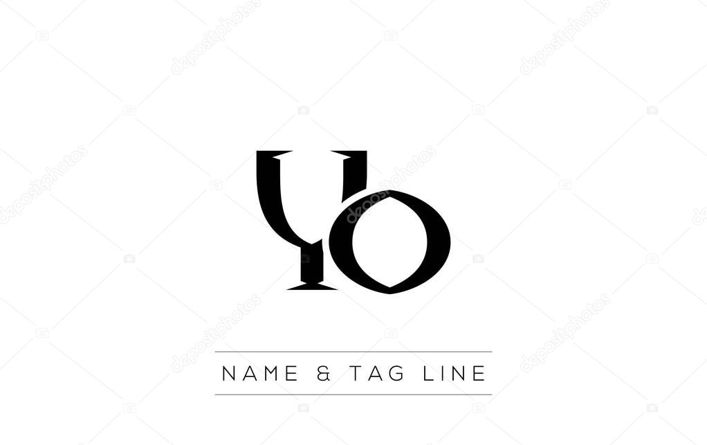 YO logo design. A sophisticated, minimalistic logo design featuring golden stylized typography, perfect for branding concepts emphasizing luxury, professionalism, and contemporary aesthetics.