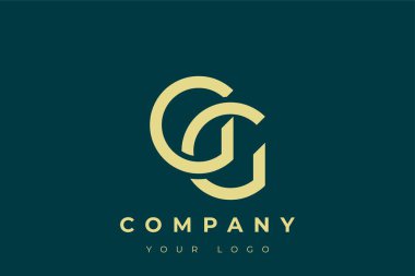 GG Modern Altın Logo. Bu modern ve zarif logo, A ve B harflerini stilize edilmiş, minimalist bir biçimde birleştiren zarif bir monogram tasarımı içeriyor. Lükse boyanmış altın renginde, deniz mavisi arkaplanına karşı.