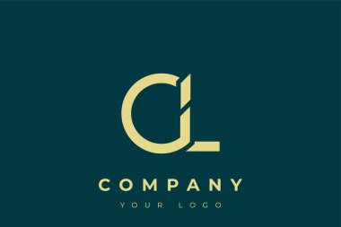 GL Modern Altın Logo. Bu modern ve zarif logo, A ve B harflerini stilize edilmiş, minimalist bir biçimde birleştiren zarif bir monogram tasarımı içeriyor. Lükse boyanmış altın renginde, deniz mavisi arkaplanına karşı.