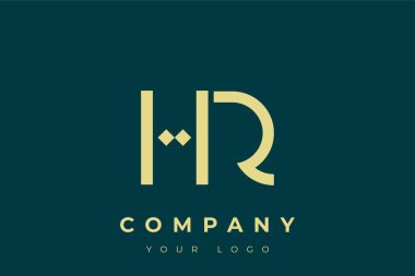 HR Modern Altın Logo. Bu modern ve zarif logo, A ve B harflerini stilize edilmiş, minimalist bir biçimde birleştiren zarif bir monogram tasarımı içeriyor. Lükse boyanmış altın renginde, deniz mavisi arkaplanına karşı.