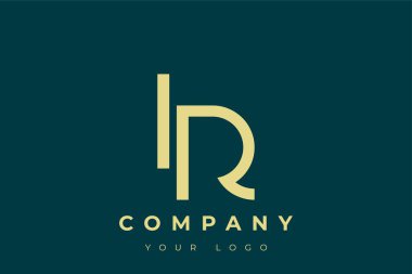 IR Modern Altın Logo. Bu modern ve zarif logo, A ve B harflerini stilize edilmiş, minimalist bir biçimde birleştiren zarif bir monogram tasarımı içeriyor. Lükse boyanmış altın renginde, deniz mavisi arkaplanına karşı.