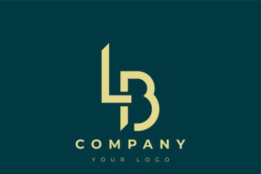 LB Modern Golden Logo. This modern and elegant logo features a sleek monogram design combining the letters A and B in a stylized, minimalist form. Rendered in a luxurious gold color against a deep teal background.