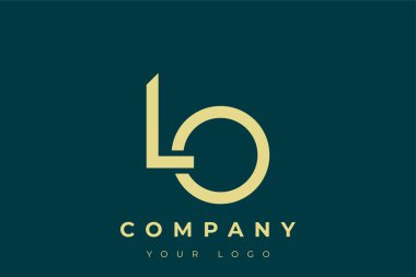 LO Modern Altın Logo. Bu modern ve zarif logo, A ve B harflerini stilize edilmiş, minimalist bir biçimde birleştiren zarif bir monogram tasarımı içeriyor. Lükse boyanmış altın renginde, deniz mavisi arkaplanına karşı.