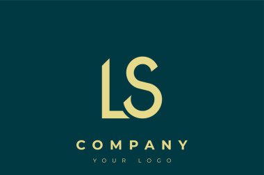 LS Modern Altın Logo. Bu modern ve zarif logo, A ve B harflerini stilize edilmiş, minimalist bir biçimde birleştiren zarif bir monogram tasarımı içeriyor. Lükse boyanmış altın renginde, deniz mavisi arkaplanına karşı.
