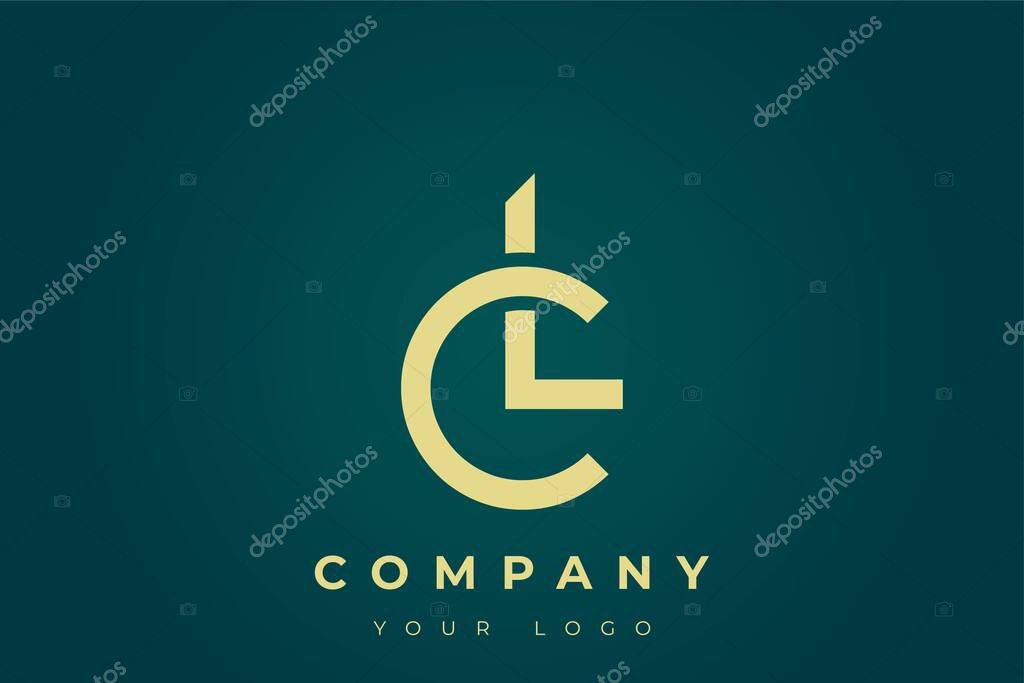 CL Modern Golden Logo. This modern and elegant logo features a sleek monogram design combining the letters A and B in a stylized, minimalist form. Rendered in a luxurious gold color against a deep teal background.