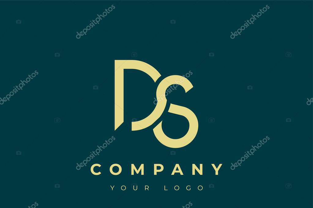 DS Modern Golden Logo. This modern and elegant logo features a sleek monogram design combining the letters A and B in a stylized, minimalist form. Rendered in a luxurious gold color against a deep teal background.