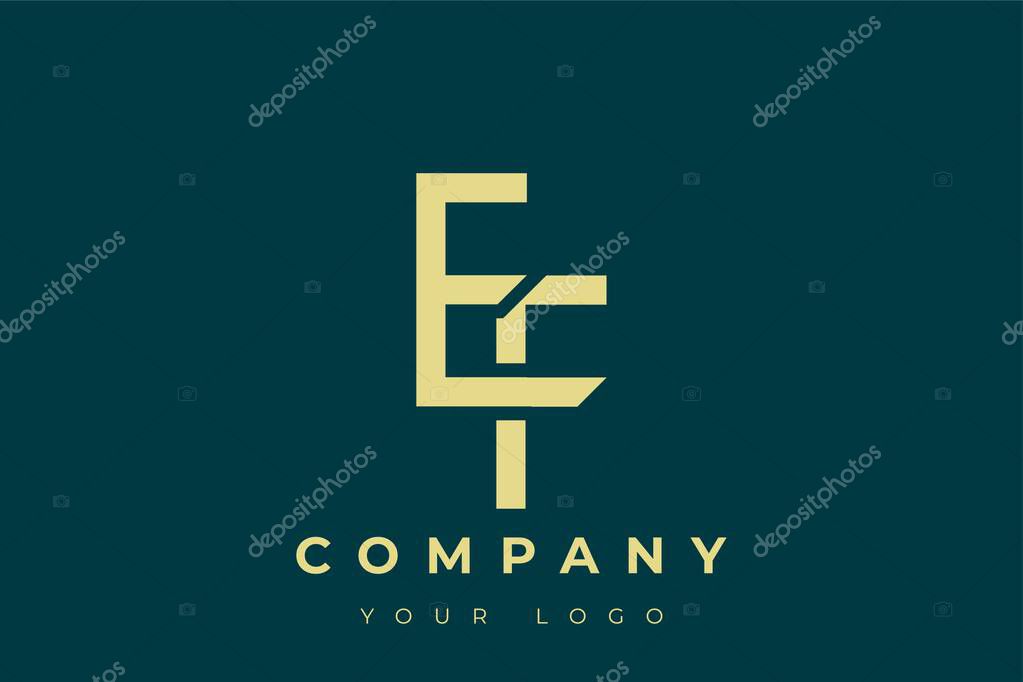 EF Modern Golden Logo. This modern and elegant logo features a sleek monogram design combining the letters A and B in a stylized, minimalist form. Rendered in a luxurious gold color against a deep teal background.