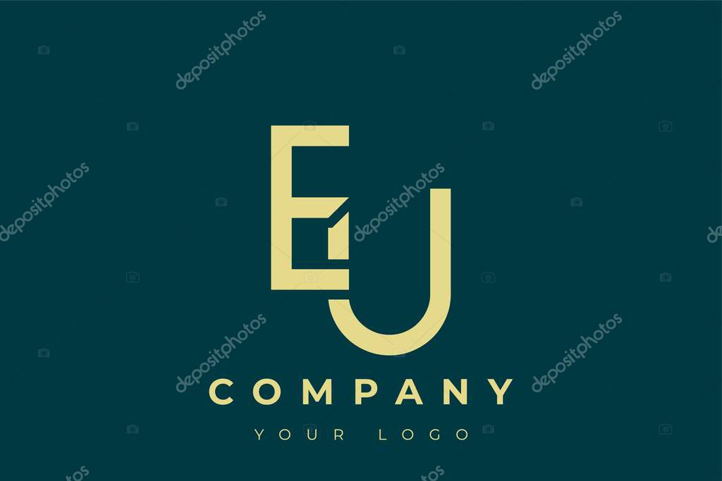 EU Modern Golden Logo. This modern and elegant logo features a sleek monogram design combining the letters A and B in a stylized, minimalist form. Rendered in a luxurious gold color against a deep teal background.