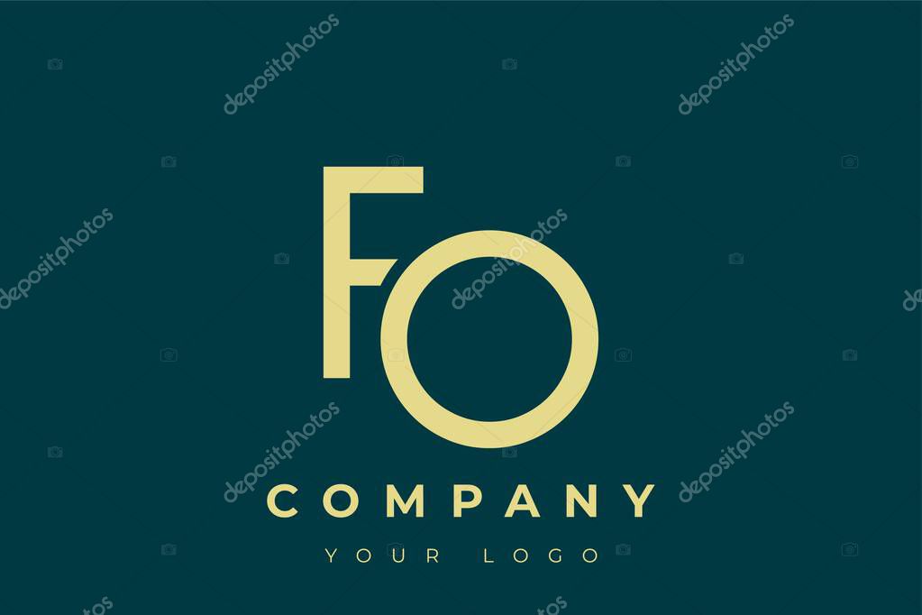 FO Modern Golden Logo. This modern and elegant logo features a sleek monogram design combining the letters A and B in a stylized, minimalist form. Rendered in a luxurious gold color against a deep teal background.