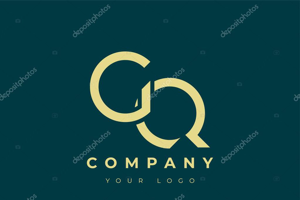 GQ Modern Golden Logo. This modern and elegant logo features a sleek monogram design combining the letters A and B in a stylized, minimalist form. Rendered in a luxurious gold color against a deep teal background.