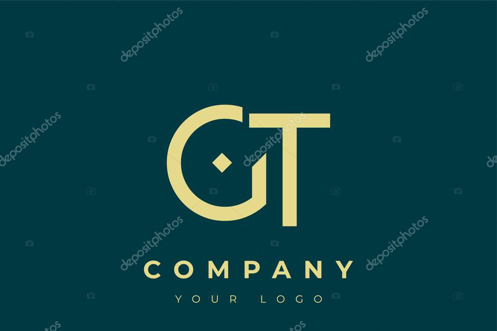 GT Modern Golden Logo. This modern and elegant logo features a sleek monogram design combining the letters A and B in a stylized, minimalist form. Rendered in a luxurious gold color against a deep teal background.