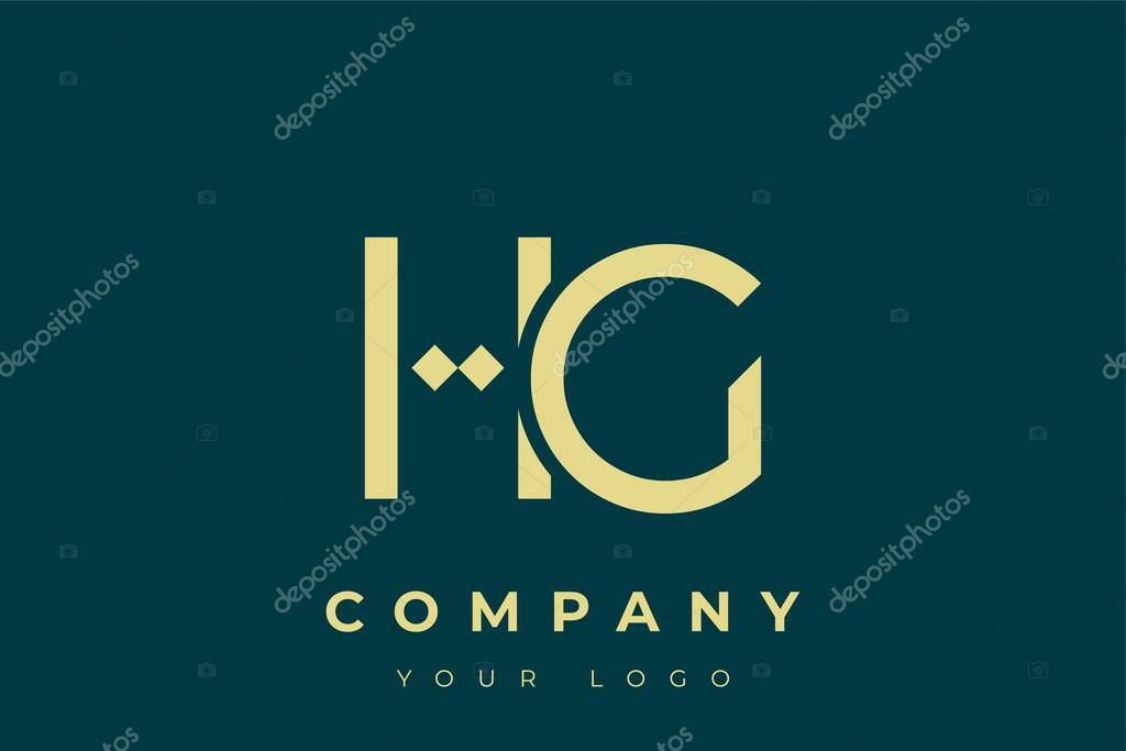 HG Modern Golden Logo. This modern and elegant logo features a sleek monogram design combining the letters A and B in a stylized, minimalist form. Rendered in a luxurious gold color against a deep teal background.