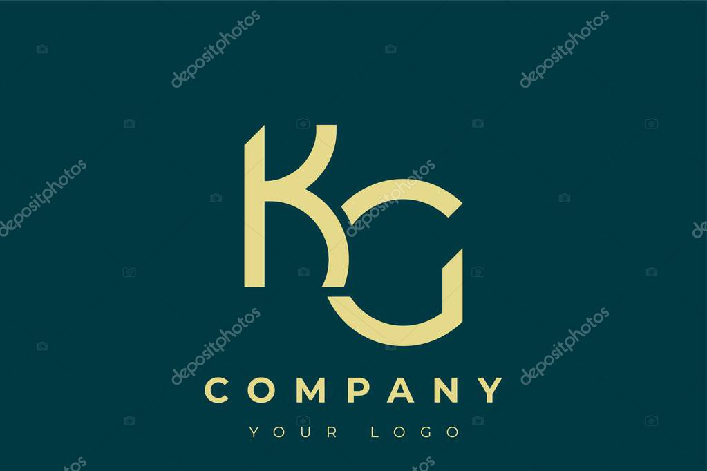 KG Modern Golden Logo. This modern and elegant logo features a sleek monogram design combining the letters A and B in a stylized, minimalist form. Rendered in a luxurious gold color against a deep teal background.
