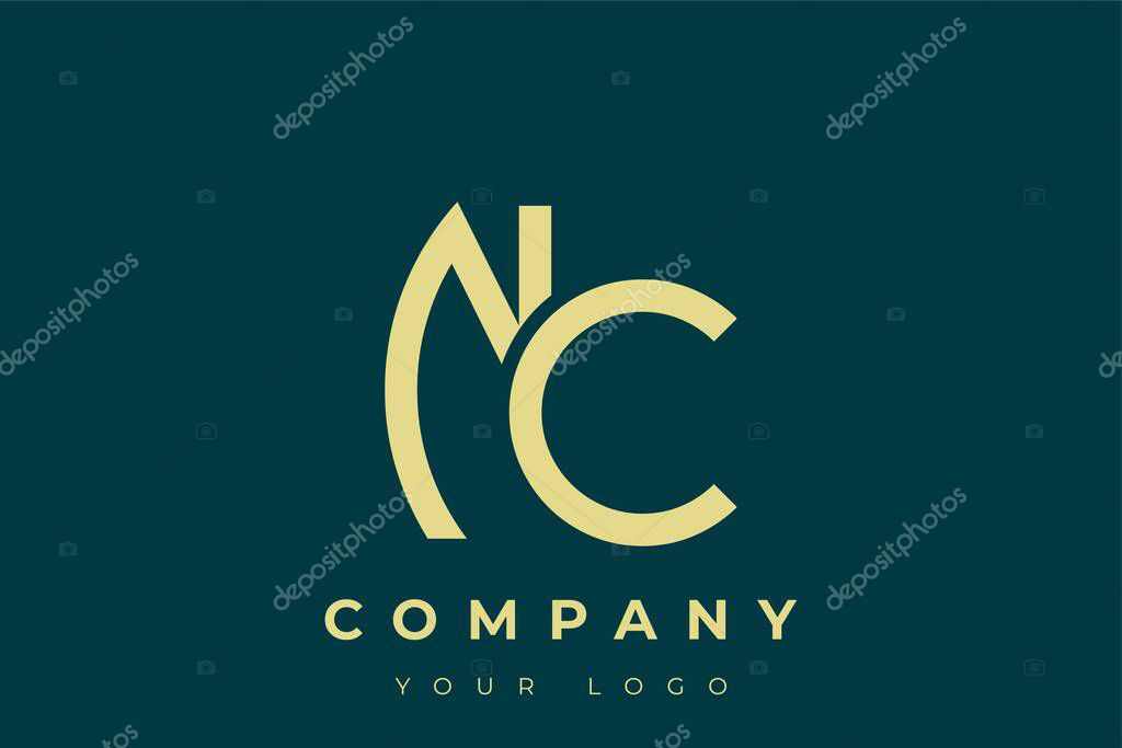 NC Modern Golden Logo. This modern and elegant logo features a sleek monogram design combining the letters A and B in a stylized, minimalist form. Rendered in a luxurious gold color against a deep teal background.