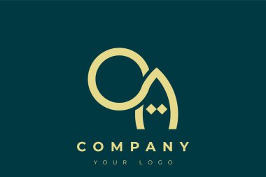 Modern Altın Logo. Bu modern ve zarif logo, A ve B harflerini stilize edilmiş, minimalist bir biçimde birleştiren zarif bir monogram tasarımı içeriyor. Lükse boyanmış altın renginde, deniz mavisi arkaplanına karşı.