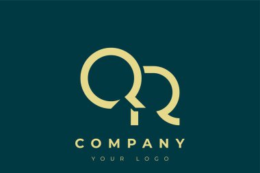QR Modern Altın Logo. Bu modern ve zarif logo, A ve B harflerini stilize edilmiş, minimalist bir biçimde birleştiren zarif bir monogram tasarımı içeriyor. Lükse boyanmış altın renginde, deniz mavisi arkaplanına karşı.