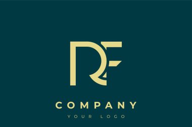 RF Modern Altın Logo. Bu modern ve zarif logo, A ve B harflerini stilize edilmiş, minimalist bir biçimde birleştiren zarif bir monogram tasarımı içeriyor. Lükse boyanmış altın renginde, deniz mavisi arkaplanına karşı.