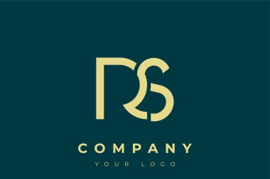 RS Modern Altın Logo. Bu modern ve zarif logo, A ve B harflerini stilize edilmiş, minimalist bir biçimde birleştiren zarif bir monogram tasarımı içeriyor. Lükse boyanmış altın renginde, deniz mavisi arkaplanına karşı.