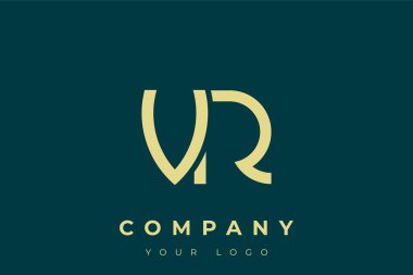 VR Modern Altın Logo. Bu modern ve zarif logo, A ve B harflerini stilize edilmiş, minimalist bir biçimde birleştiren zarif bir monogram tasarımı içeriyor. Lükse boyanmış altın renginde, deniz mavisi arkaplanına karşı.