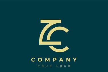 ZC Modern Altın Logo. Bu modern ve zarif logo, A ve B harflerini stilize edilmiş, minimalist bir biçimde birleştiren zarif bir monogram tasarımı içeriyor. Lükse boyanmış altın renginde, deniz mavisi arkaplanına karşı.