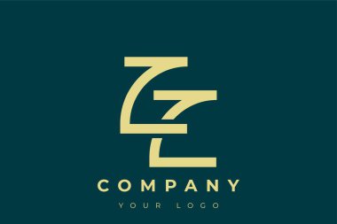 ZZ Modern Altın Logo. Bu modern ve zarif logo, A ve B harflerini stilize edilmiş, minimalist bir biçimde birleştiren zarif bir monogram tasarımı içeriyor. Lükse boyanmış altın renginde, deniz mavisi arkaplanına karşı.