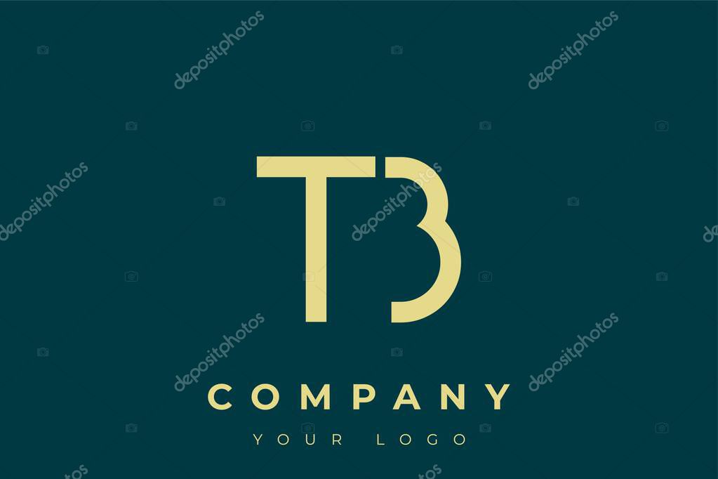TB Modern Golden Logo. This modern and elegant logo features a sleek monogram design combining the letters A and B in a stylized, minimalist form. Rendered in a luxurious gold color against a deep teal background.