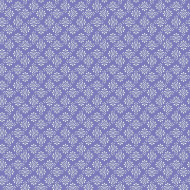 A vintage inspired seamless pattern featuring stylized floral motifs in light ivory The repeating design against a periwinkle background creates a soft and elegant feel perfect for backgrounds