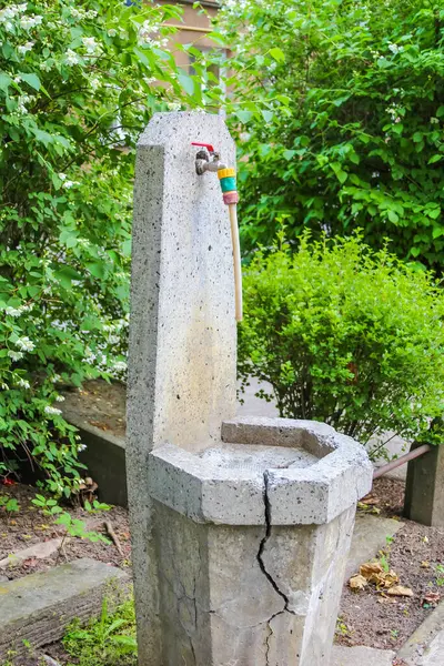 Yıpranmış taştan bir anıt, muhtemelen bir dini ya da anıt, yemyeşil yaprakların arasında, doğal bir ortamda dikiliyor..