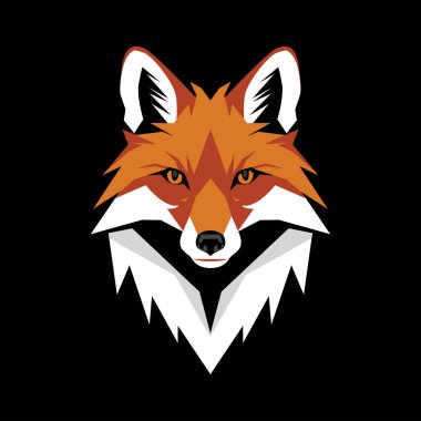 Fox Head Logo Düz Tasarımı