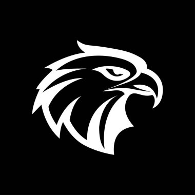 Kartal Başı logo minimalist şablonu soyut geometrik çizgi sanat simgesi logogram kavramı