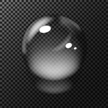 Şeffaf su damlaları. Şeffaf arka plan. Vektör illüstrasyonu 3B