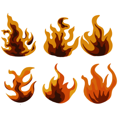 Yanan ateş elementleri dizisi