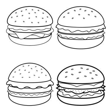 Çizgi sanatı vol-1 tarzında hamburger