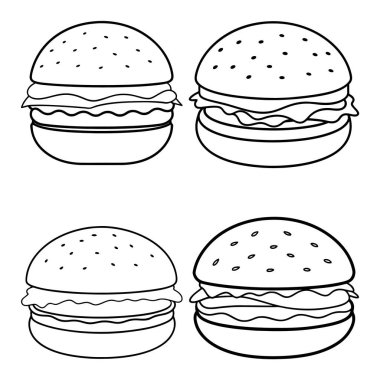 Çizgi sanatı vol-3 tarzında hamburger.