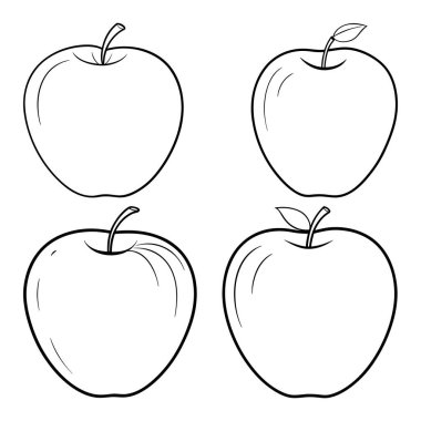 Çizgi Sanatı tarzında vol-3 içeren elma