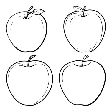 Çizgi Sanatı Biçimli Elma vol-4