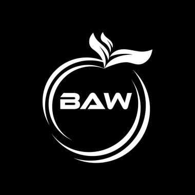 BAW Harf Logosu Tasarımı. BAW Basit ve modern monogram logosu. Soyut Alfabe Vektör Tasarımı.