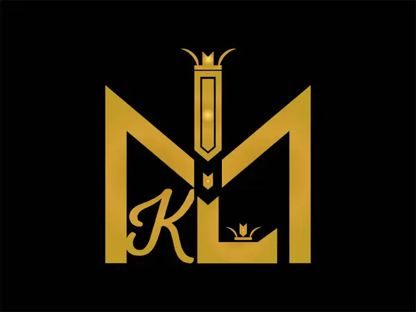 MKL Simple ve modern monogram altın renkli logo. MKL Soyut Alfabe Vektör Tasarımı.