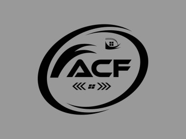 ACF mektup logosu tasarımı. ACF Basit ve modern monogram logosu. Soyut Alfabe Vektör Tasarımı.