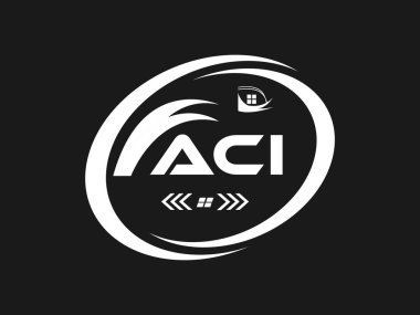 ACI harf logosu tasarımı. ACI Basit ve modern monogram logosu. Soyut Alfabe Vektör Tasarımı.