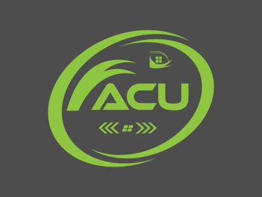 ACU mektup logosu tasarımı. ACU Basit ve modern monogram logosu. Soyut Alfabe Vektör Tasarımı.